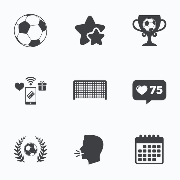 Signo de fútbol iconos — Vector de stock