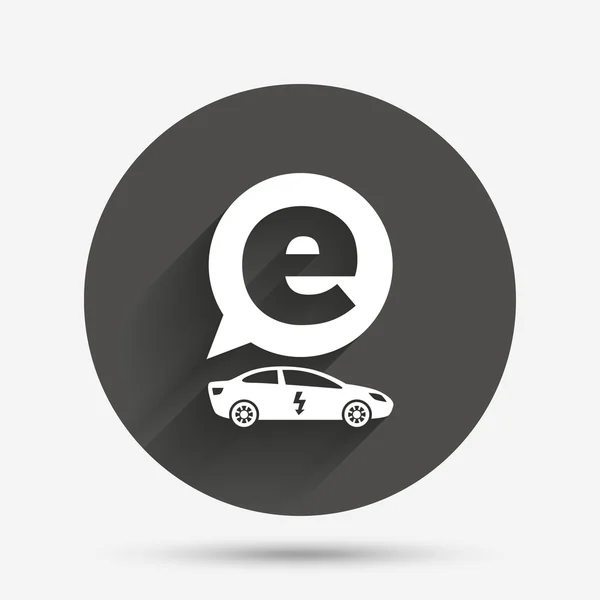 Electric car sign icon. Sedan saloon symbol. — Stock Vector