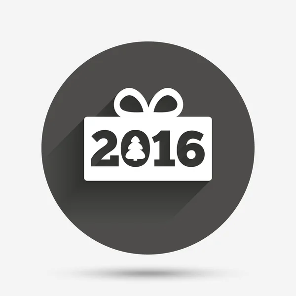 Feliz año nuevo 2016 icono de signo. Regalo de Navidad . — Vector de stock