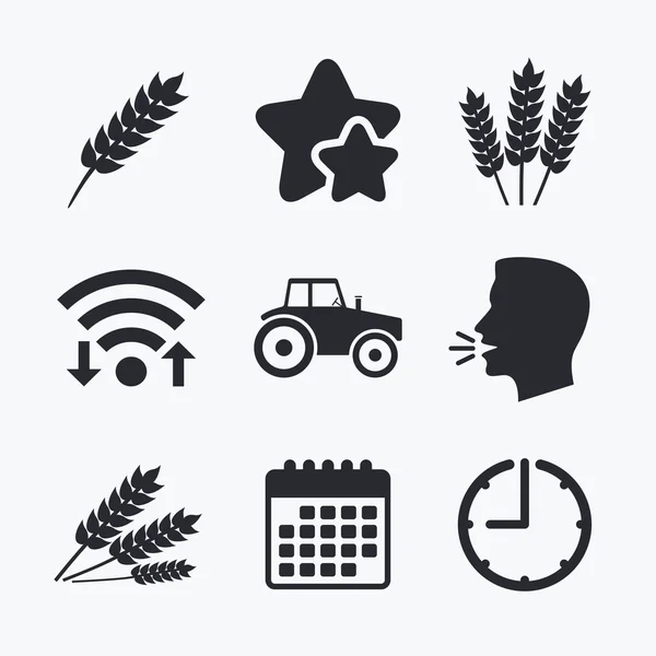 Zemědělské ikony. pšenice, kukuřice nebo bezlepkové. — Stockový vektor