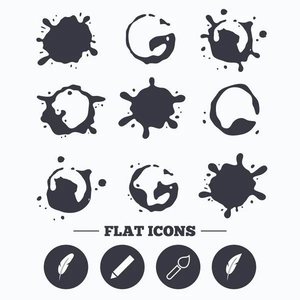 Signo de pluma iconos — Vector de stock