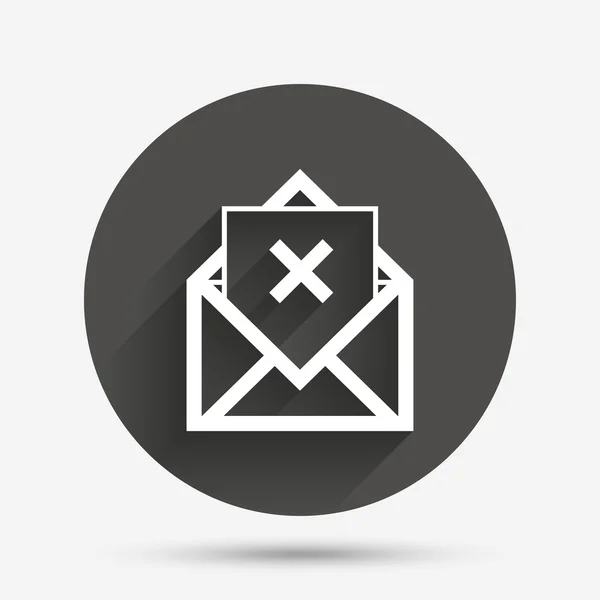 Correo eliminar icono. Símbolo de sobre. Señal de mensaje — Vector de stock