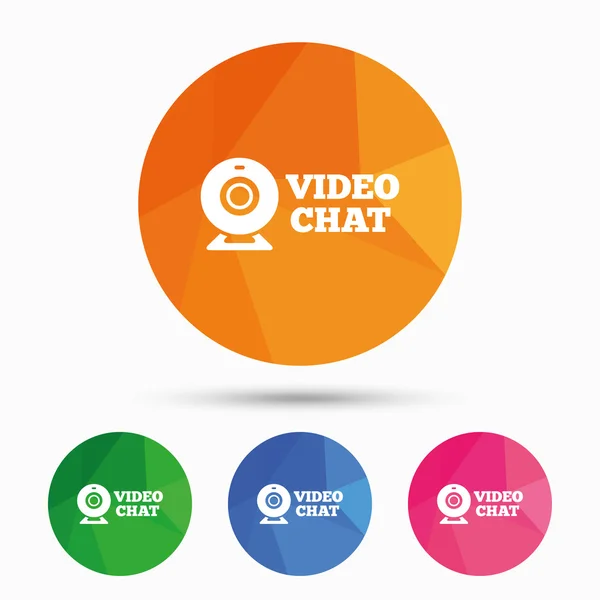 Iconos de chat de vídeo — Vector de stock