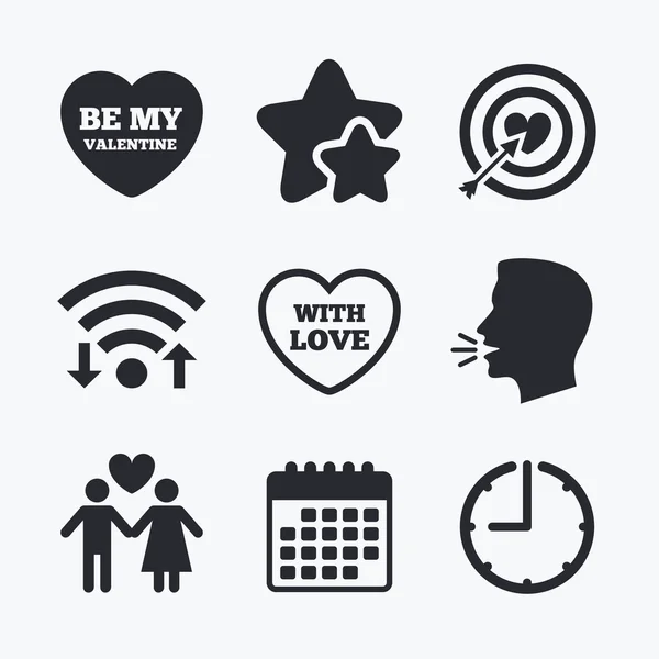 Valentine day love icons — Stock Vector