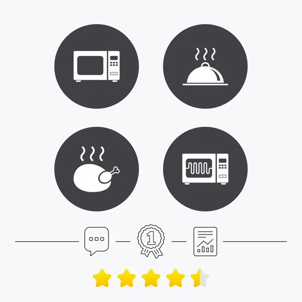 Magnetron oven pictogram. koken bediening. — Stockvector