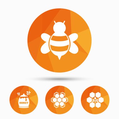 Tatlım simgesi. Petek hücreleri arılar simgesiyle.