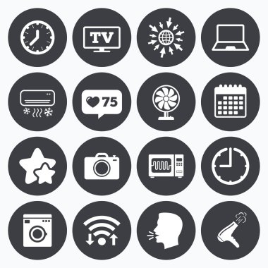 Ev aletleri, aygıt simgelerini. Elektronik işareti.