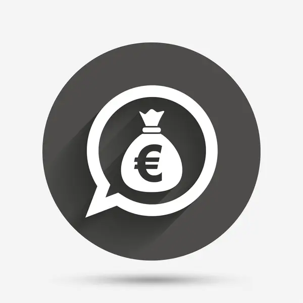 Icono de signo de bolsa de dinero. Euro EUR moneda . — Vector de stock