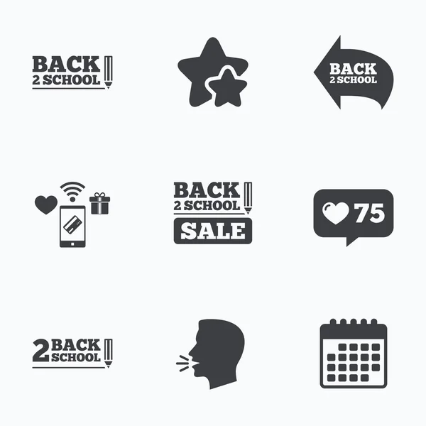Back to school icons. Studies after the holidays — Stock Vector