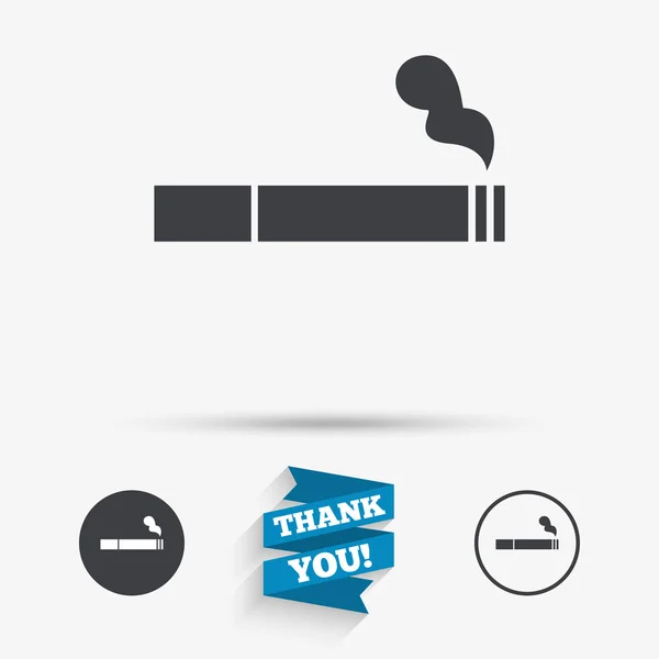Ícone do sinal de fumo. Símbolo do cigarro . — Vetor de Stock