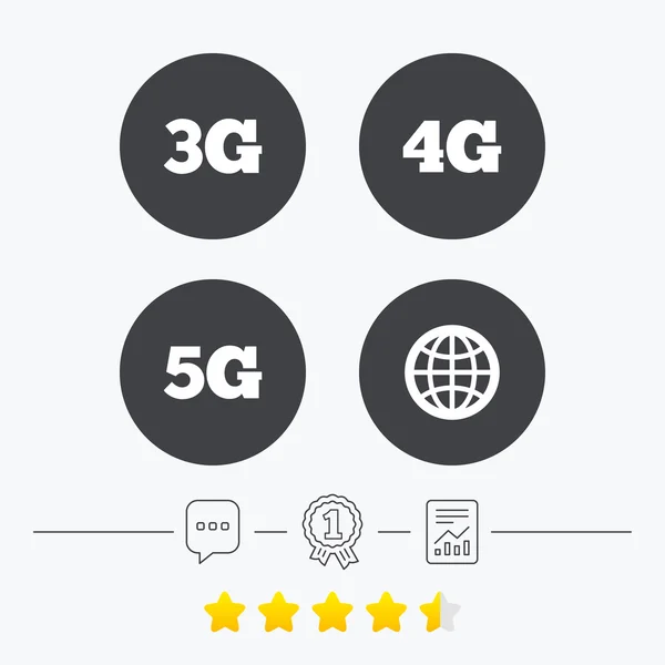 Icônes de télécommunications mobiles. 3G, 4G et 5G . — Image vectorielle