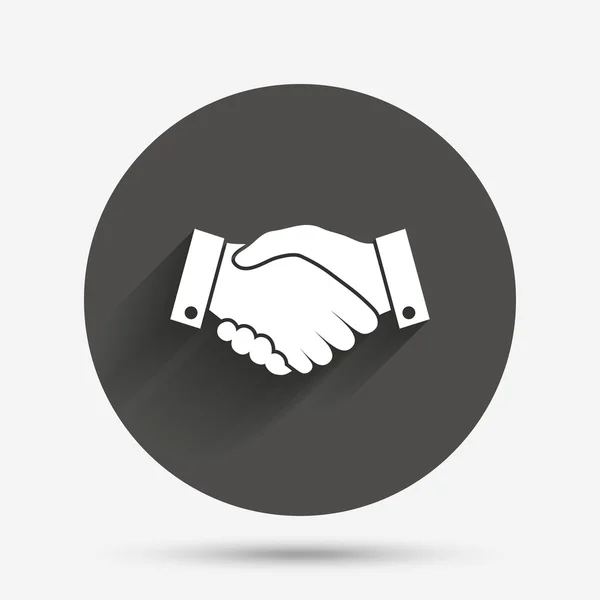 Kézfogás aláírás ikonra. sikeres üzleti szimbólum. — Stock Vector