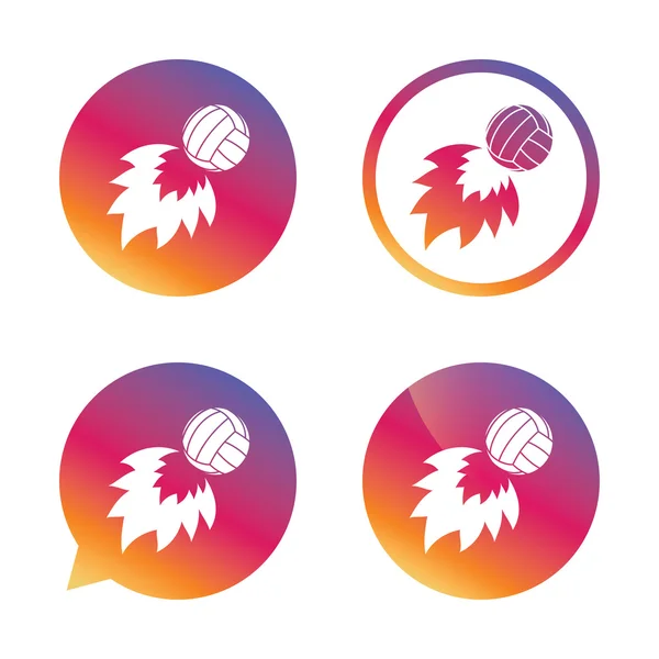 Volleyball fireball icons — Stock Vector