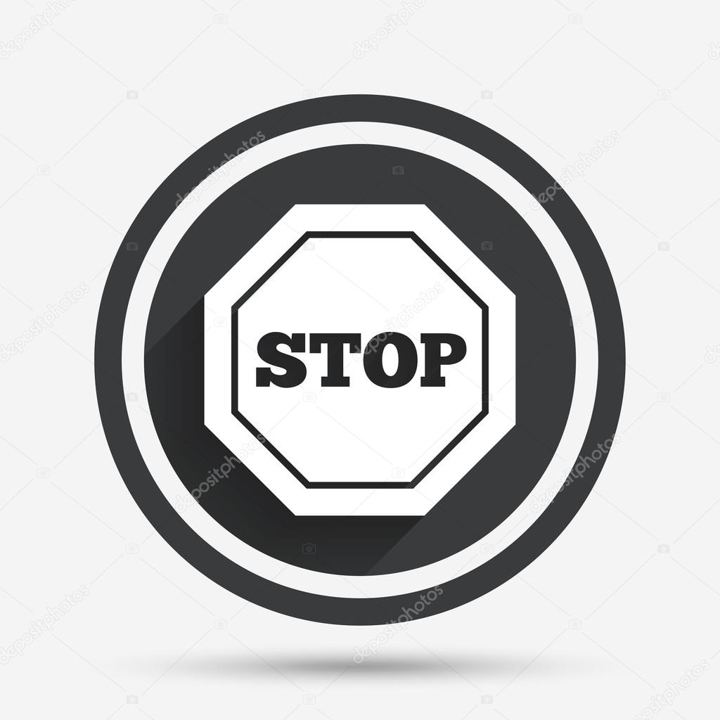 Traffic stop sign icon. Caution symbol.