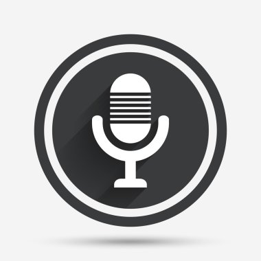 mikrofon simgesi. hoparlör simgesi. canlı müzik işareti.