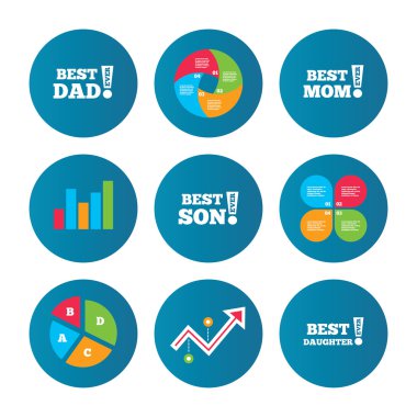 En iyi anne ve baba, oğlu, kızı simgeler.