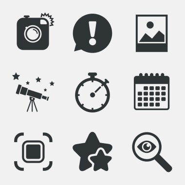 fotoğraf kamera simgesi. otofokus bölge ve peyzaj.