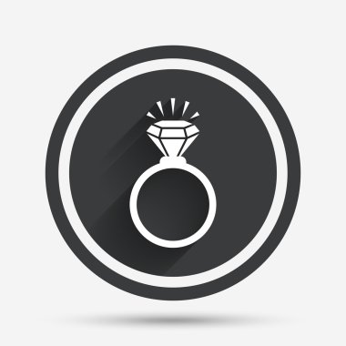 Yüzük işareti simgesi. Elmas simgesi olan takı.