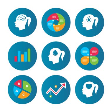 beyin icon.female kadın sembolleri ile baş.