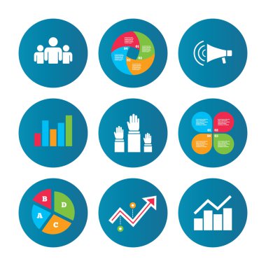 Bir grup insan strike. Megafon hoparlör.