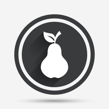 Armut yaprak işareti simgesi. meyve sembolü.