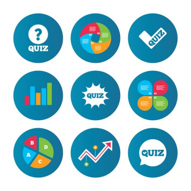 Simgeler quiz. Onay işareti simgesi ile konuşma balonu.