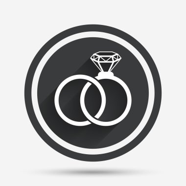 Alyans simgesi imzala. Nişan sembolü.