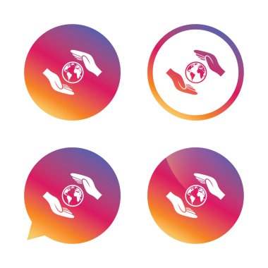 Dünya çapında sigorta işareti. Eller kapak korumak.