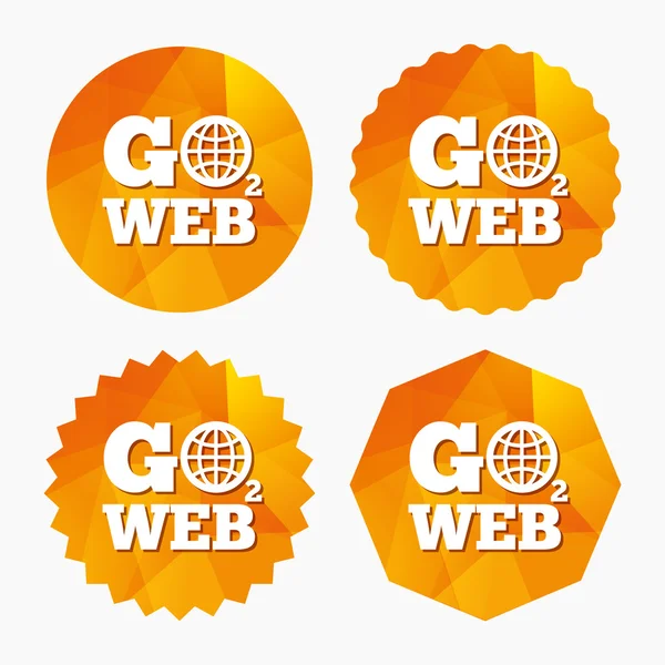 Vaya al icono Web. Símbolo acceso a Internet . — Vector de stock