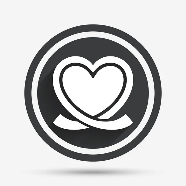 Kalp şerit işareti simgesi. aşk sembolü. — Stok Vektör