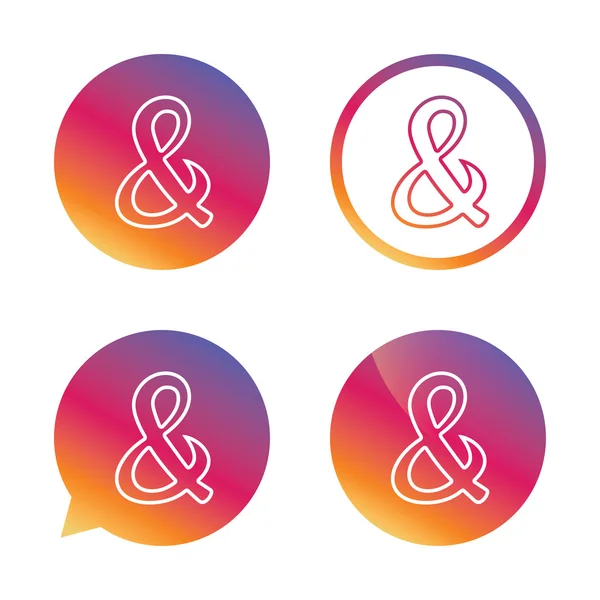 Ampersand teken pictogrammen — Stockvector