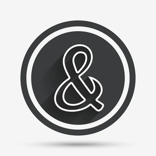 Ampersand signo icono — Vector de stock