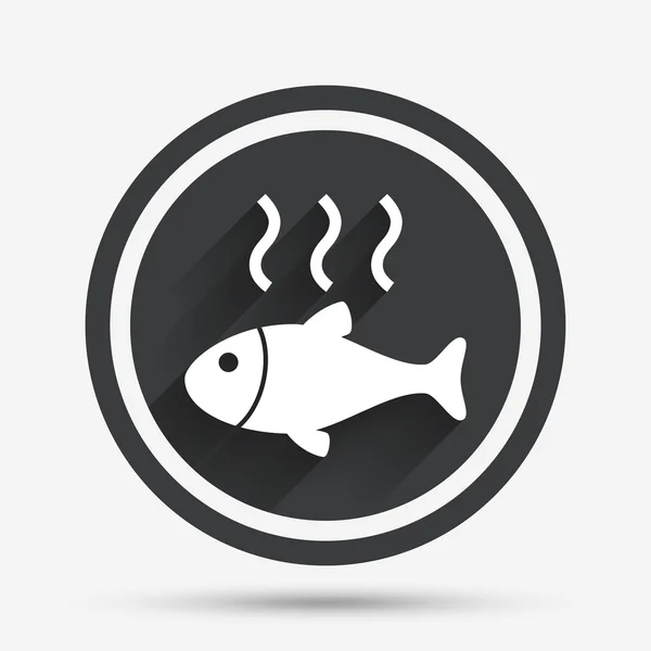 Fish hot sign icon. Cook or fry fish symbol. — Stock Vector