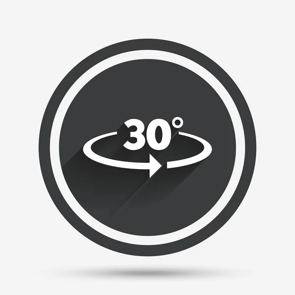 Angle 30 degrees sign icon. Geometry math symbol. — Stock Vector