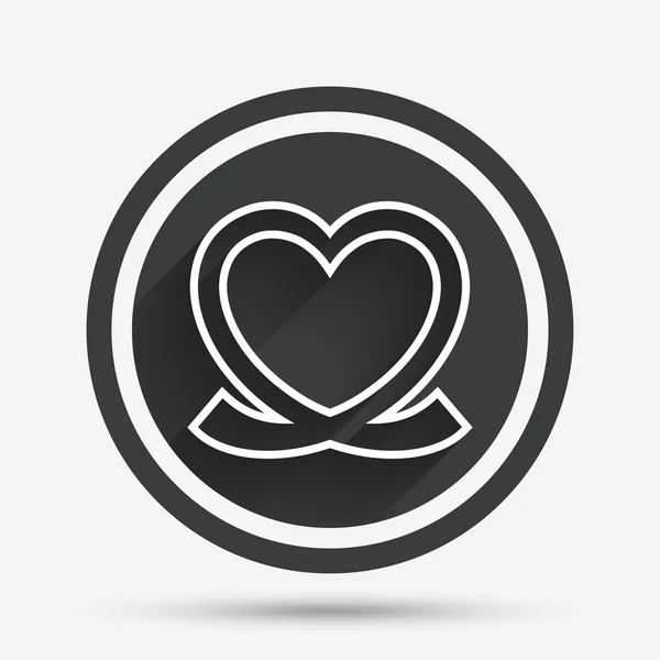Heart ribbon sign icon. Love symbol. — Stock Vector