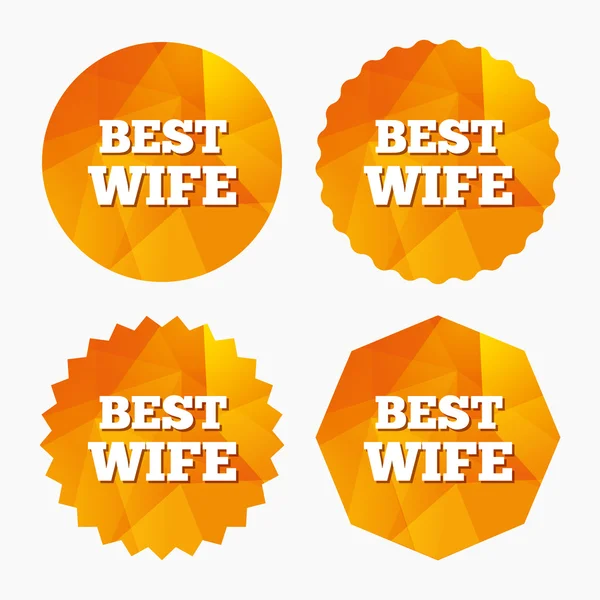 Best wife sign icon. Award symbol. — Stock Vector