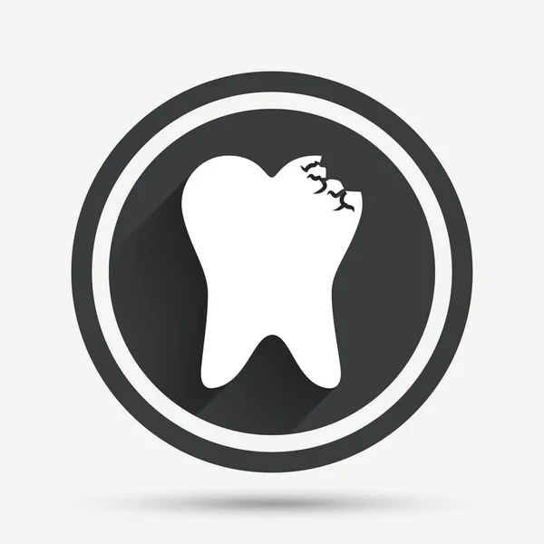 Icono de signo de diente roto. Símbolo de cuidado dental . — Vector de stock