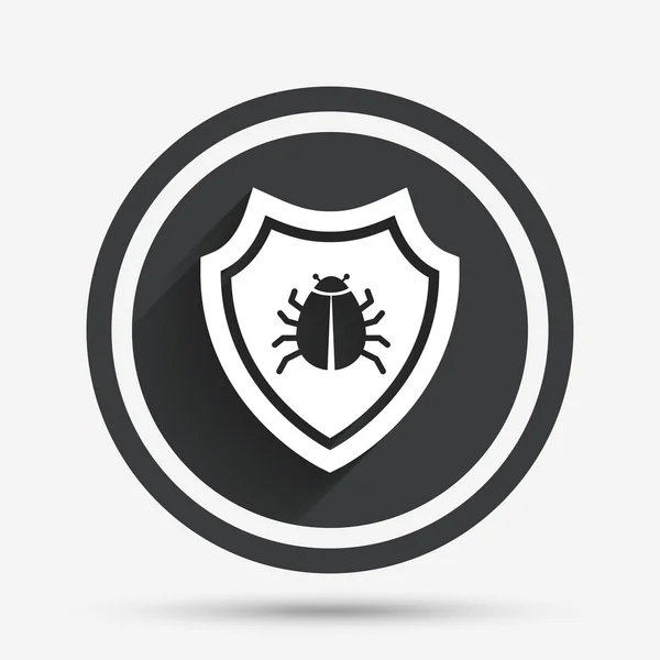 Icona del segno dello scudo. Simbolo protezione virus . — Vettoriale Stock