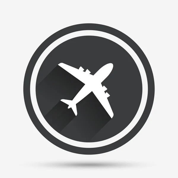 Вывеска самолета. Символ самолета. Значок путешествия . — стоковый вектор