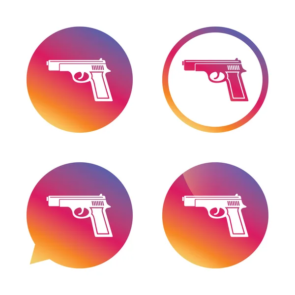 Icono de signo de pistola. Armas de fuego símbolo de arma . — Vector de stock