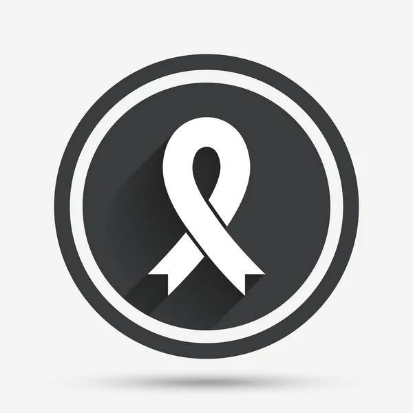 Lint teken pictogram. borst kanker bewustzijn symbool. — Stockvector