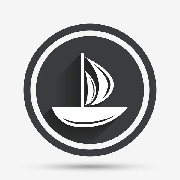 Segelboot-Ikone. Schiffsschild. — Stockvektor