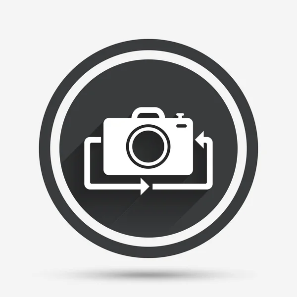 Foto frontale icona del segno della fotocamera. Cambia simbolo . — Vettoriale Stock