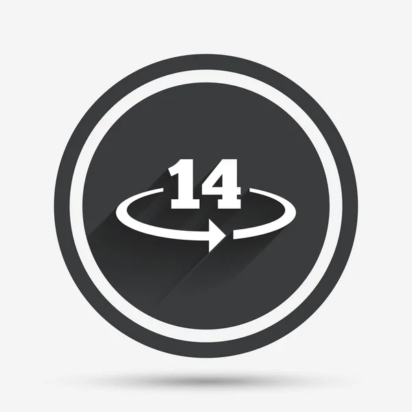Retour des marchandises dans les 14 jours icône signe . — Image vectorielle