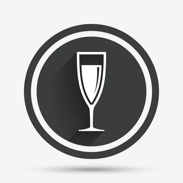 Glass of champagne sign icon. Alcohol drink. — Stock Vector