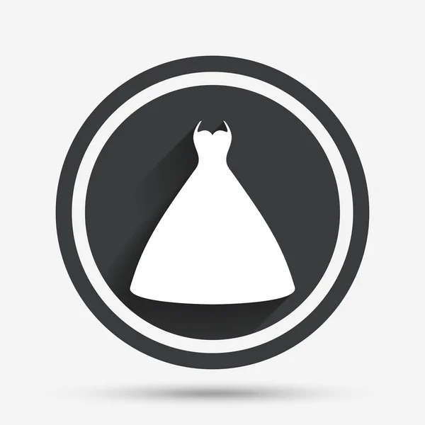 Wedding dress sign icon. Elegant bride symbol. — Stock Vector