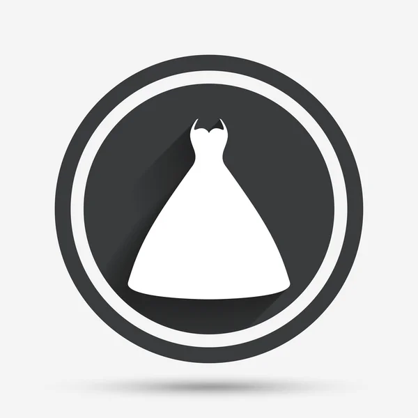 Icono de signo de vestido de novia. Elegante símbolo de novia . — Vector de stock