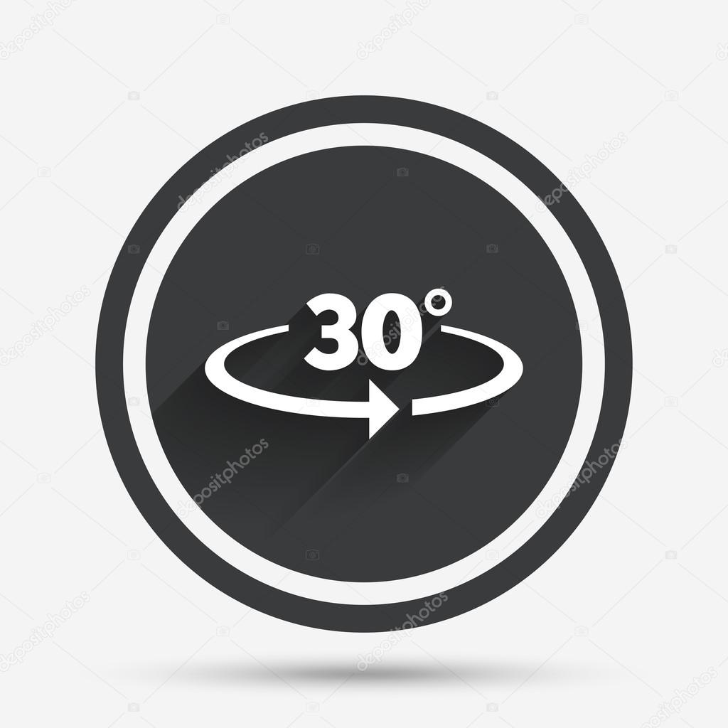 Ícone de sinal de ângulo de 30 graus. Símbolo matemático da