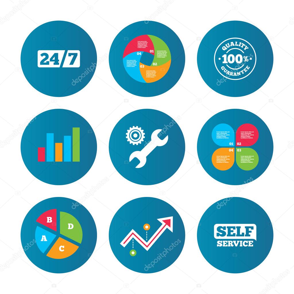 Repair fix tool icons. Customer service signs. Stock Vector by