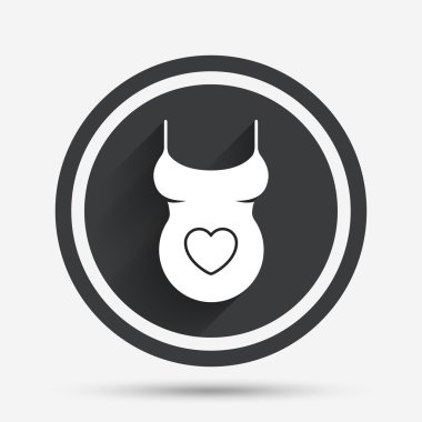 hamile kadın gömlek işareti simgesi. Annelik sembolü.